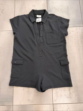 AE Short Sleeve Button Romper